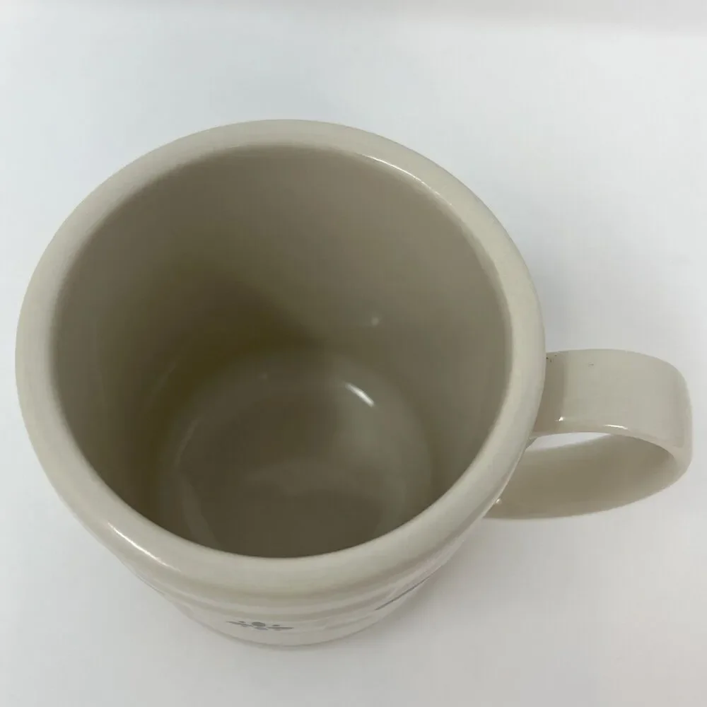 10-Oz Long Serger Pottery Woven Traditions Blue Coffee Mug Tea Cup Made In USA